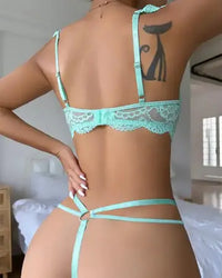 Bowknot Decor Crochet Lace Lingerie Set Lingerie Luxurious Weddings