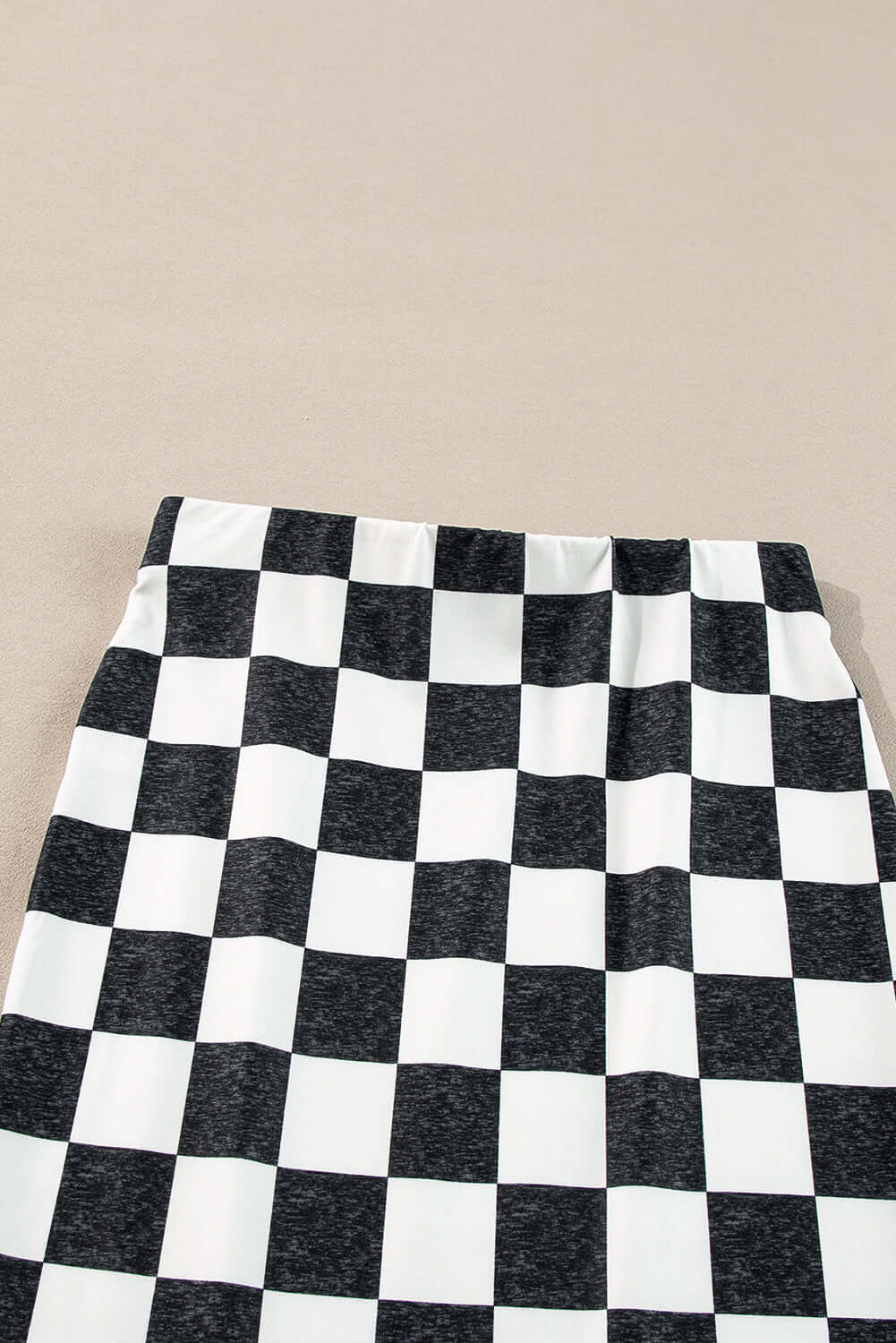 White Checkered Print Side Slit High Waist Midi Skirt Bottoms/Skirts & Petticoat Luxurious Weddings
