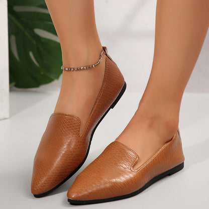 Snake Print Pointed Toe Slip-Ons flats Luxurious Weddings