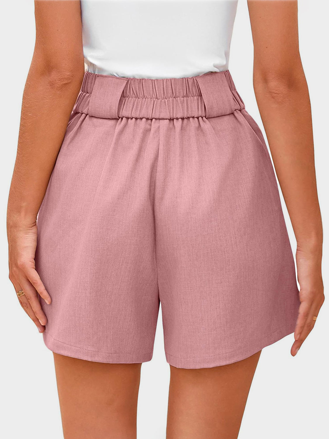 Two Button Wide Waistband Shorts Shorts Luxurious Weddings