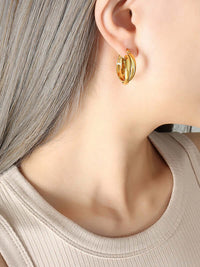 18K Gold-Plated Titanium Steel Huggie Earrings Earrings Luxurious Weddings