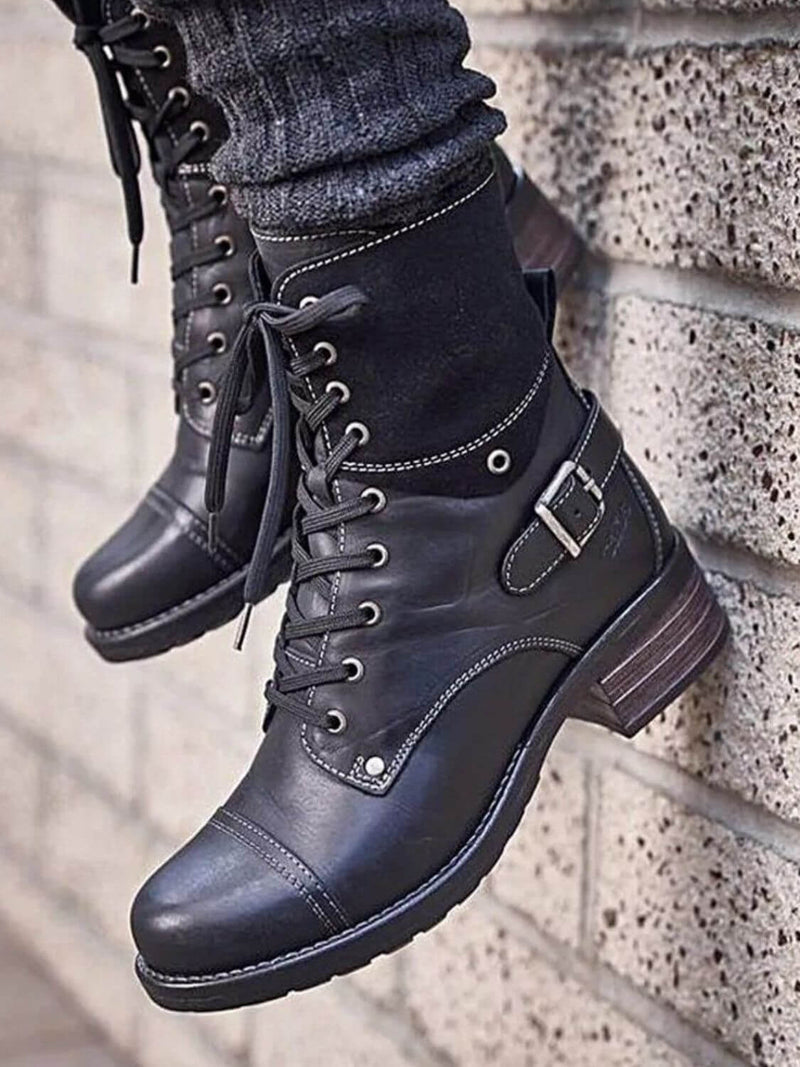 Lace-Up Block Heel Boots boots Luxurious Weddings