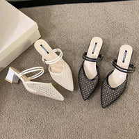 Point Toe Block Heel Sandals High Heels Luxurious Weddings