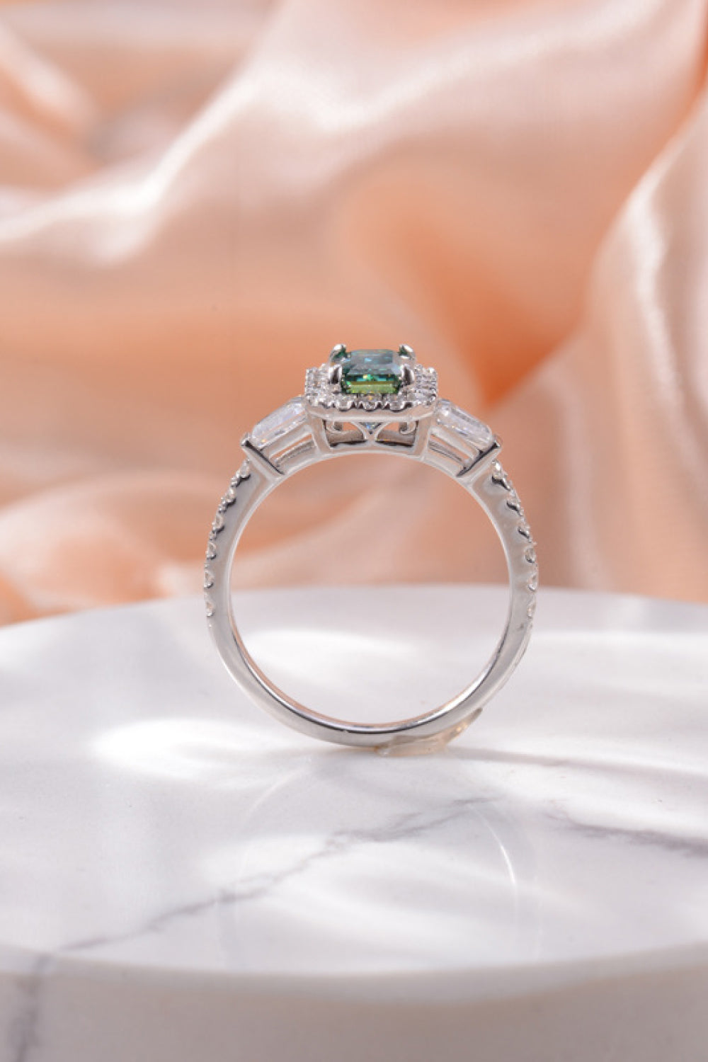 1 Carat Moissanite 925 Sterling Silver Ring Emrald Ring Luxurious Weddings