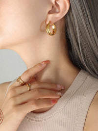 18K Gold-Plated Titanium Steel Huggie Earrings Earrings Luxurious Weddings