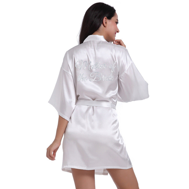 Hot Silver Glitter Mother Of The Bride Nightgown Bridal Robes Luxurious Weddings