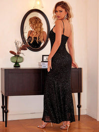 Sequin Square Neck Maxi Cami Dress dress Luxurious Weddings
