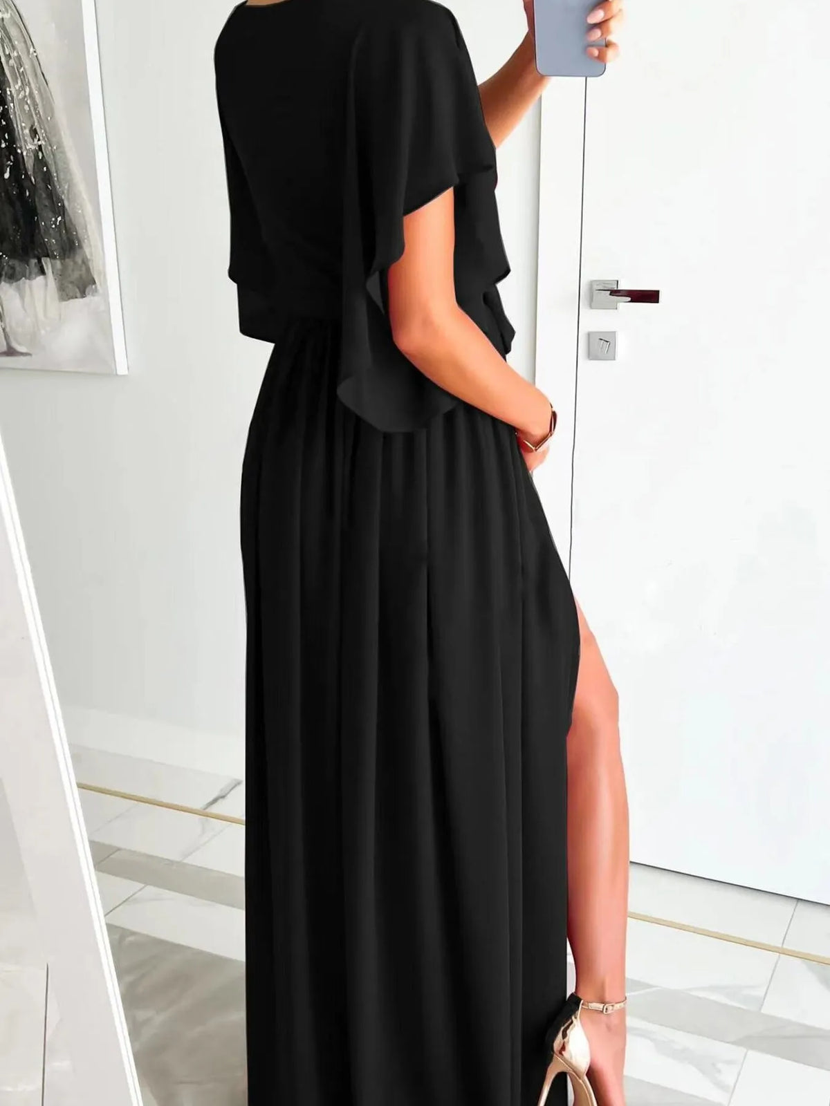 Flutter Sleeve Surplice Tie Waist Dress Bridesmaid Dresses Luxurious Weddings