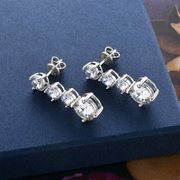 4 Carat Moissanite 925 Sterling Silver Earrings Earrings Luxurious Weddings