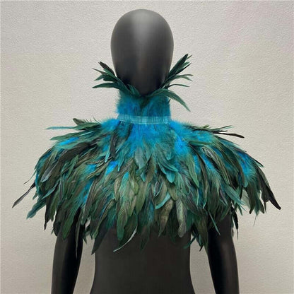 Feather cape scarf chicken feather fake collar shawl Feather Shawl Luxurious Weddings