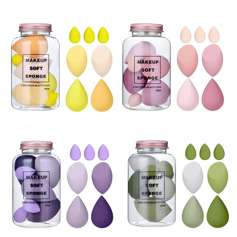 7Pcs/Set Makeup Sponge Set Face Beauty Cosmetic Powder Puff Makeup Sponges Luxurious Weddings