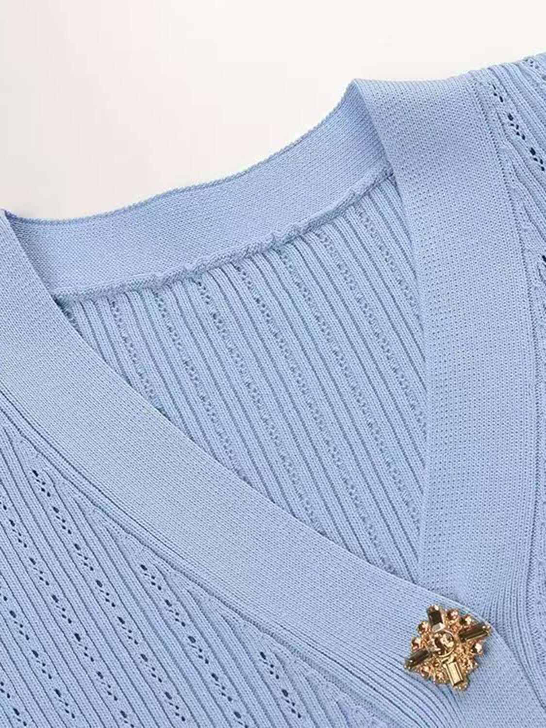 Ruffled V-Neck Top and Midi Skirt Sweater Set Matching Sets Luxurious Weddings