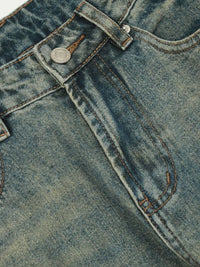 Men's Distressed High-Waist Straight Leg Jeans Jeans Luxurious Weddings