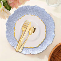 50 Silvery Charger Plates for Elegant Dining tableware Luxurious Weddings