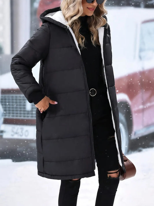 Plus Size Zip Up Hooded Winter Coat Plus size coat Luxurious Weddings