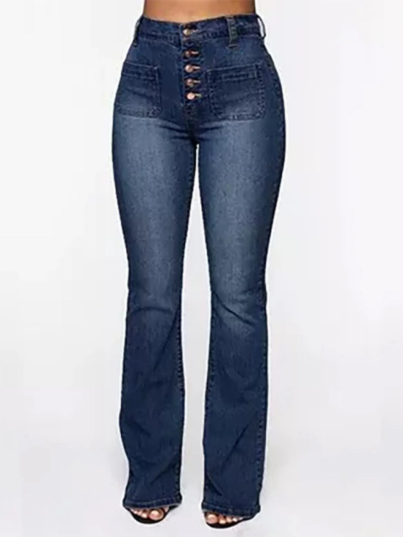 Full Size High Waisted Button-Fly Flare Jeans Plus Size Jeans Luxurious Weddings