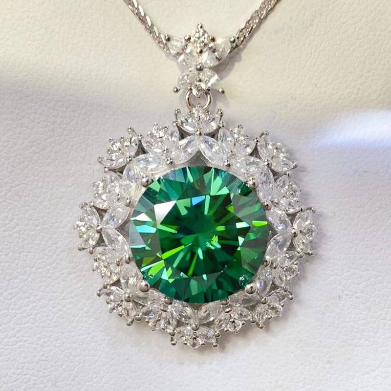 10 Carat Moissanite 925 Sterling Silver Pendant Necklace NECKLACE Luxurious Weddings