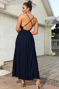 Sleeveless Plunge Neck Slit Maxi Dress Bridesmaid Dresses Luxurious Weddings