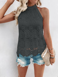 Lace Grecian Neck Tie Back Top Blouse Luxurious Weddings