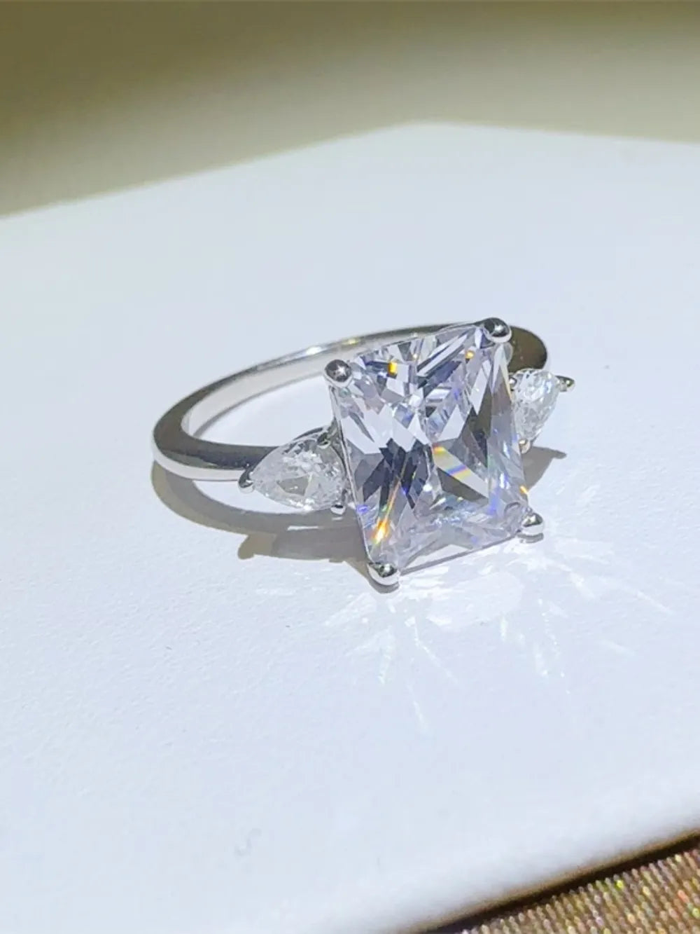 3 Carat Moissanite 925 Sterling Silver Square Shape Ring rings Luxurious Weddings
