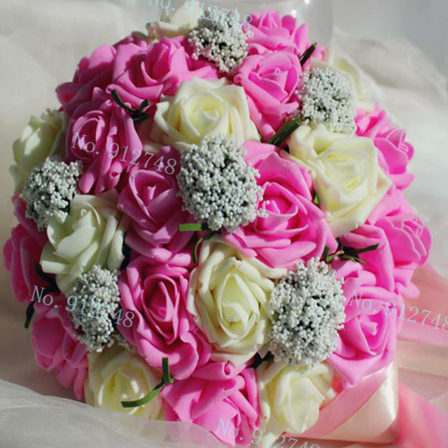 Bride 's Bouquet Red Pink Blue And Purple bouquet Luxurious Weddings