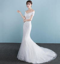One-shoulder Slim Waist Mermaid Wedding Dress Fishtail Wedding Dress Luxurious Weddings