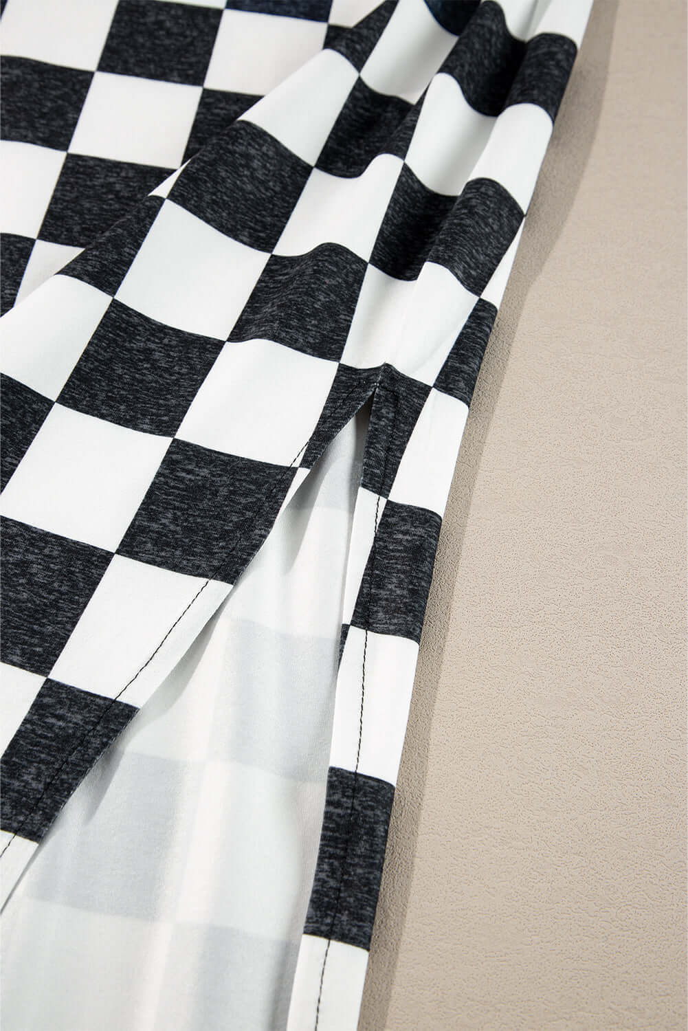 White Checkered Print Side Slit High Waist Midi Skirt Bottoms/Skirts & Petticoat Luxurious Weddings