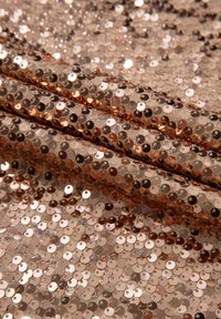 Backless Sequin Mock Neck Long Sleeve Mini Dress Dresses/Sequin Dresses Luxurious Weddings