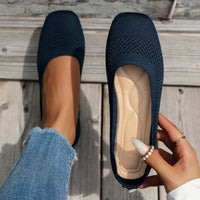 Square Toe Solid Color Mesh Slip-Ons flats Luxurious Weddings