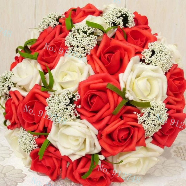Bride 's Bouquet Red Pink Blue And Purple bouquet Luxurious Weddings