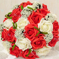 Bride 's Bouquet Red Pink Blue And Purple bouquet Luxurious Weddings