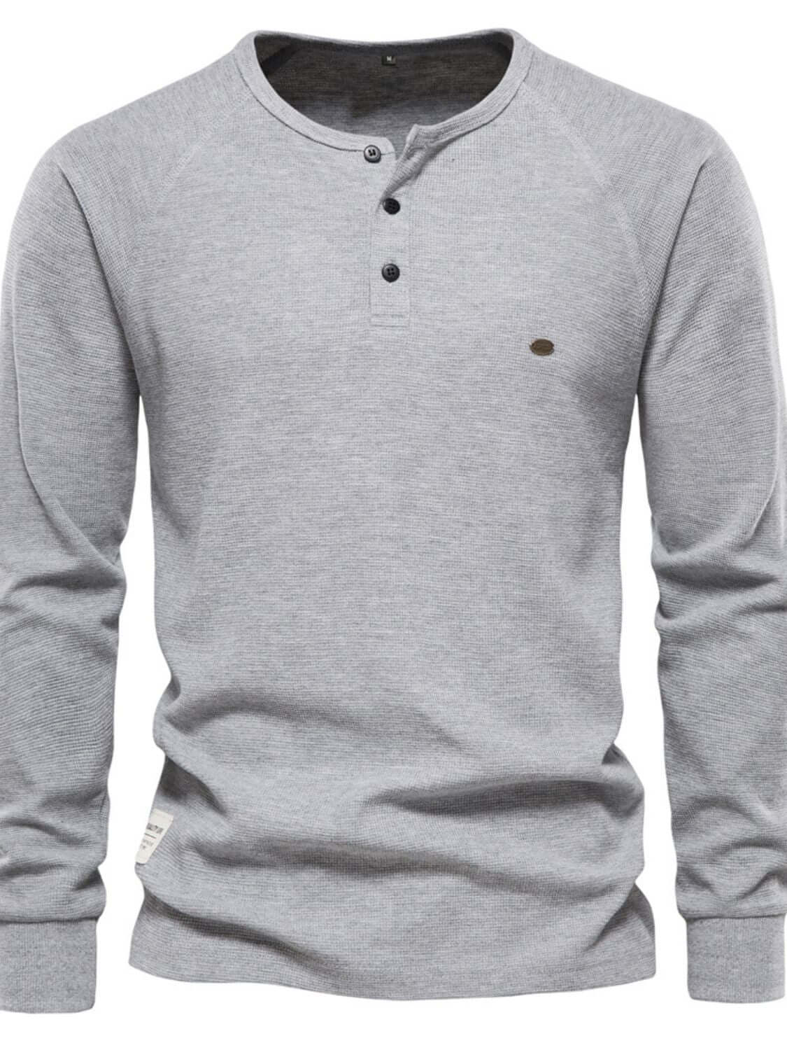 Men's Waffle-Knit Long Sleeve T-Shirt Men's Tshirts Luxurious Weddings