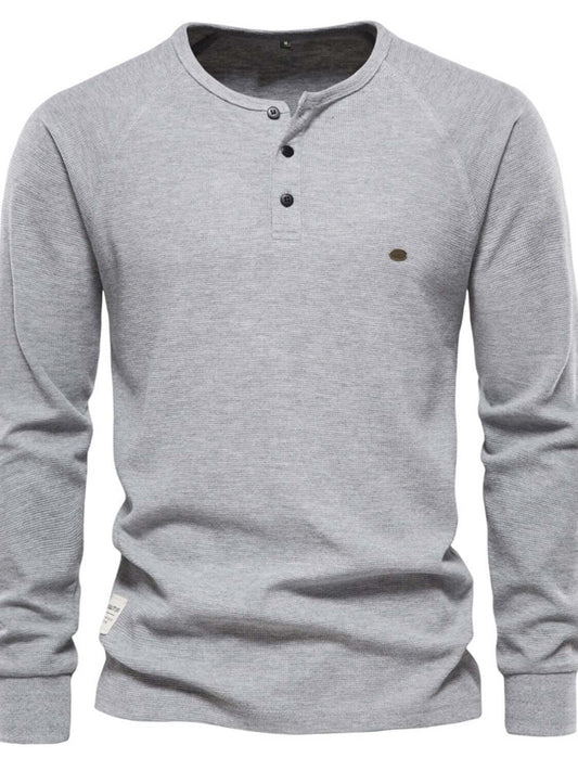 Men's Waffle-Knit Long Sleeve T-Shirt Men's Tshirts Luxurious Weddings
