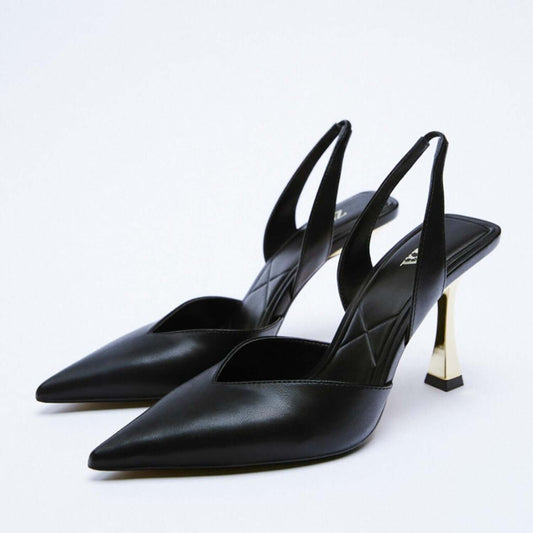 PU Leather Point Toe Stiletto Heel Pumps Heels Luxurious Weddings