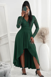 Lace High-Low V-Neck Dress Mother of the bride Luxurious Weddings