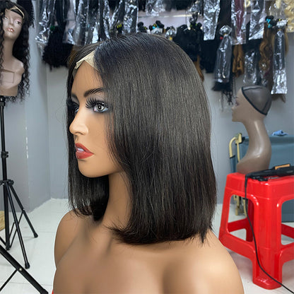 High Temperature Silk Front Lace Wig Human Hair Bob Human Hair Wig Luxurious Weddings