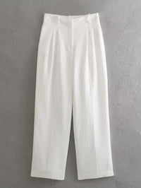 Women's Pleated Decorative High Waist Wide Leg Pants Hanging Collar Vest women's suit Luxurious Weddings