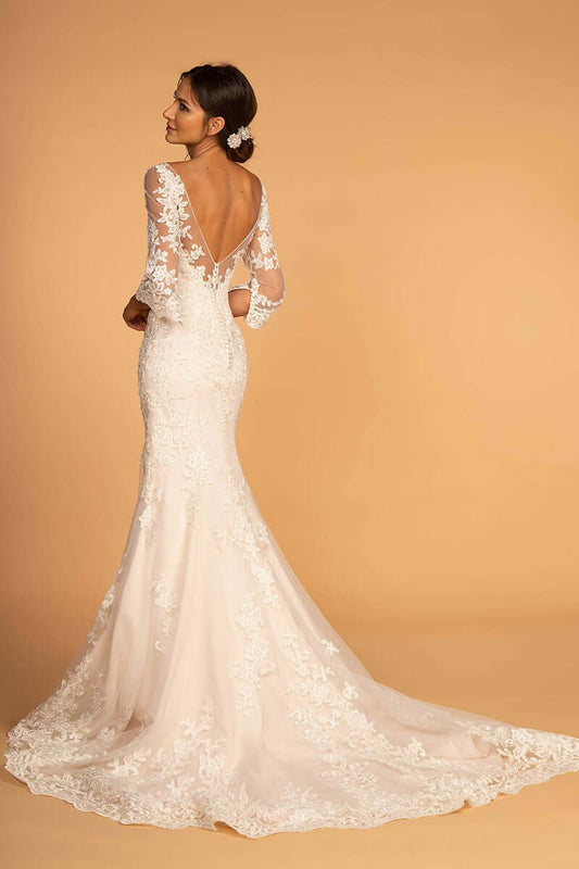 Eternal Enchantment: Illusion Neckline Lace Mermaid Bridal Gown Wedding Dress Luxurious Weddings
