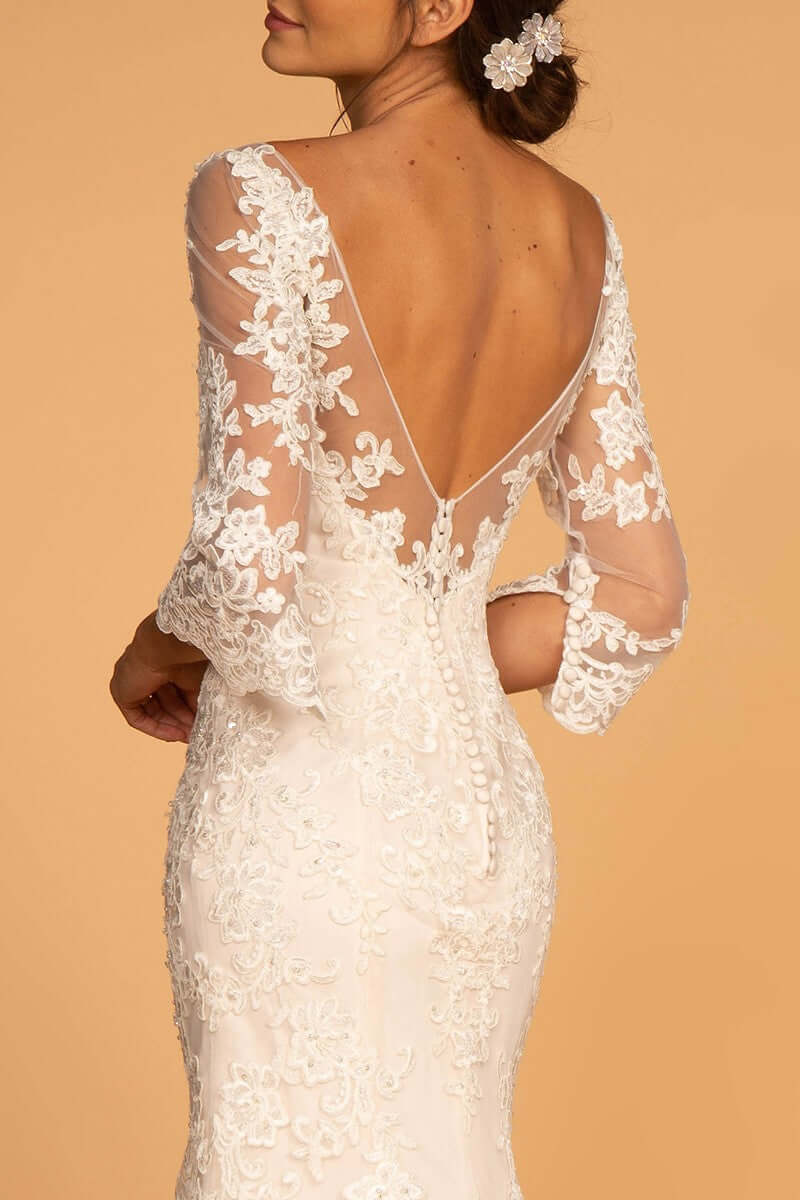 Eternal Enchantment: Illusion Neckline Lace Mermaid Bridal Gown Wedding Dress Luxurious Weddings