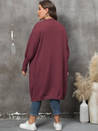 Plus Size Long Sleeve Pocketed Cardigan Plus size Luxurious Weddings