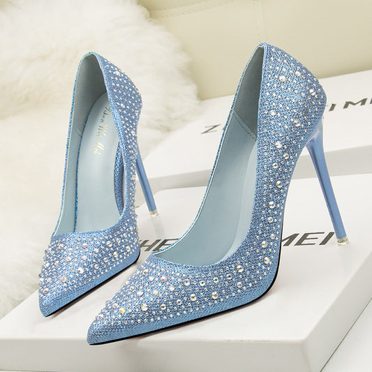 Sweet and delicate elegant Rhinestone stiletto heels Rhinestone Heels Luxurious Weddings