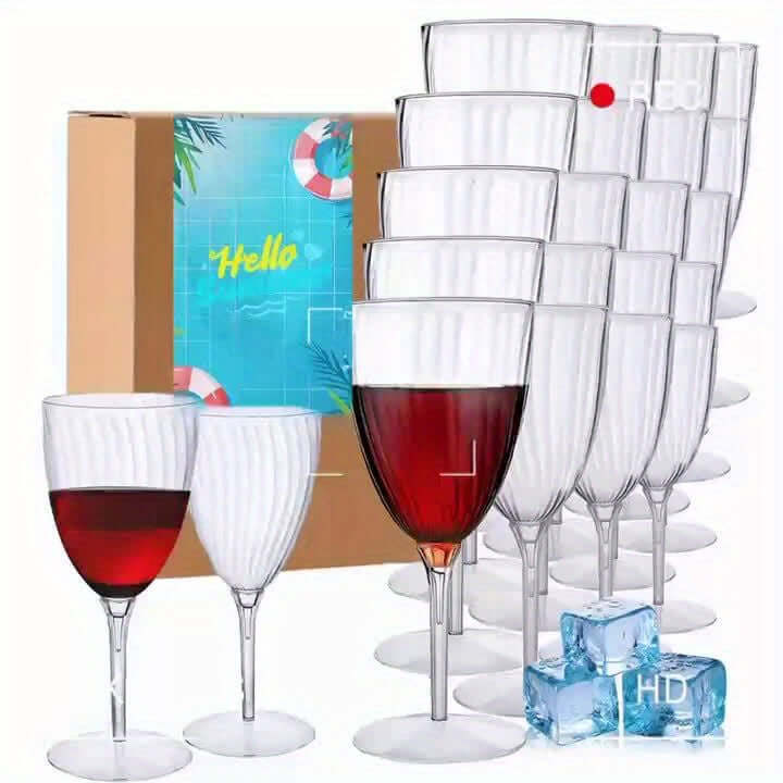 96pcs Clear Plastic Goblets – Perfect for Any Occasion Tableware Luxurious Weddings