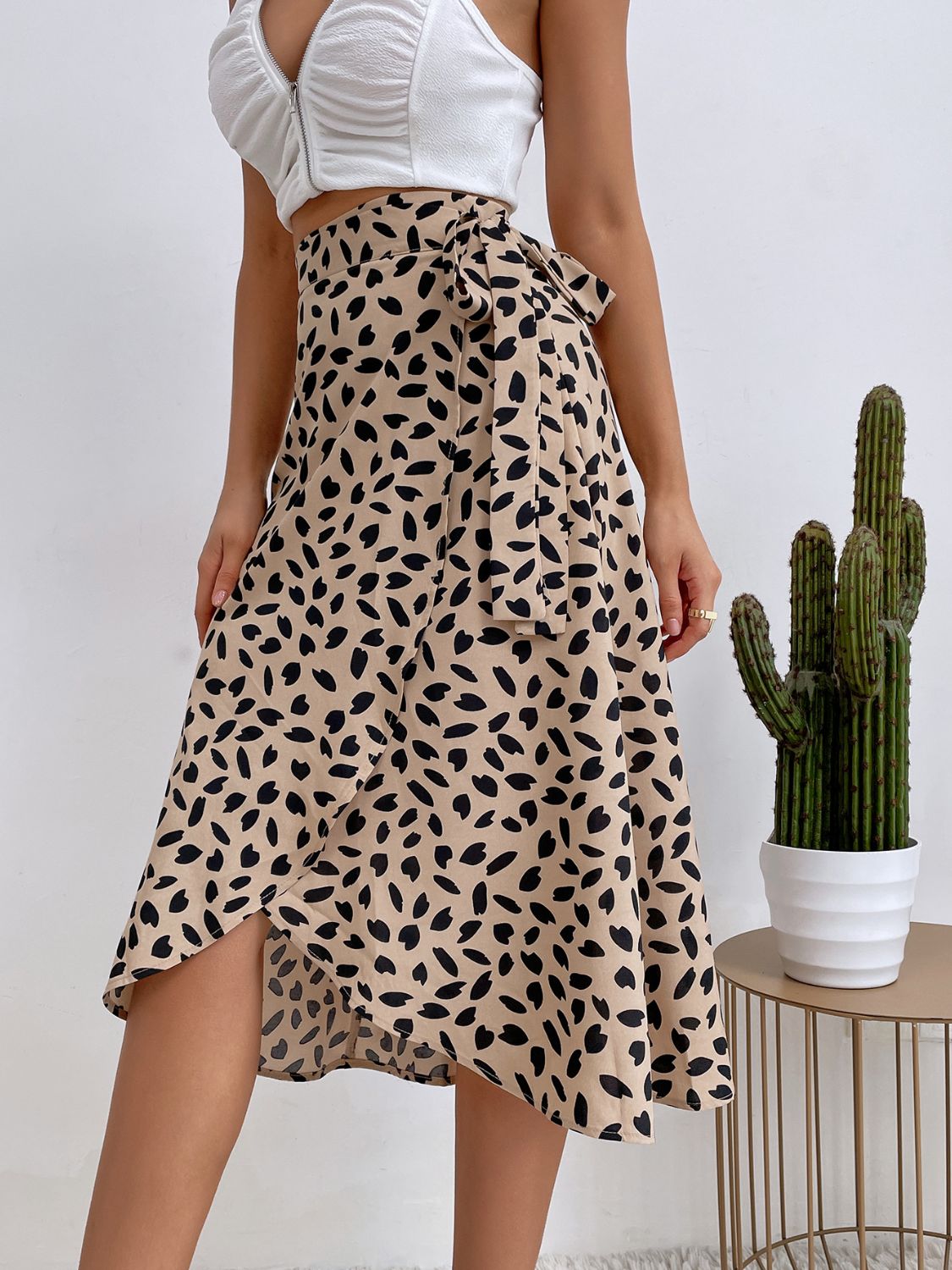 Tied Slit Printed Skirt Skirts Luxurious Weddings