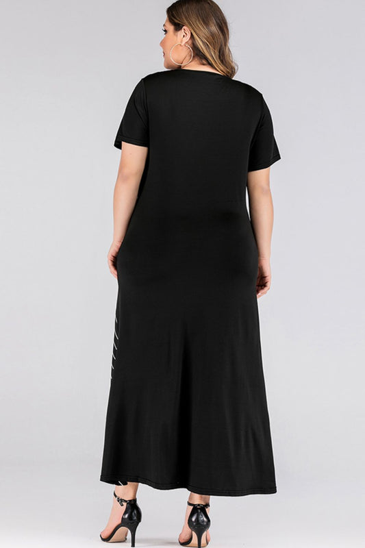 Plus Size Striped Color Block Tee Dress Plus size dress Luxurious Weddings