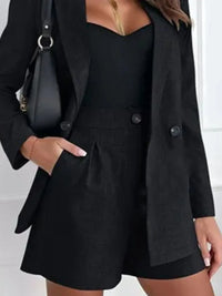 One Button Lapel Collar Blazer and Shorts Set womens suits Luxurious Weddings