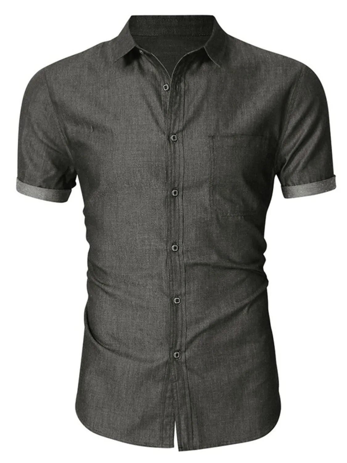 Men's Button Up Short Sleeve Shirt Shirt Luxurious Weddings