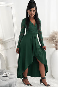 Lace High-Low V-Neck Dress Mother of the bride Luxurious Weddings