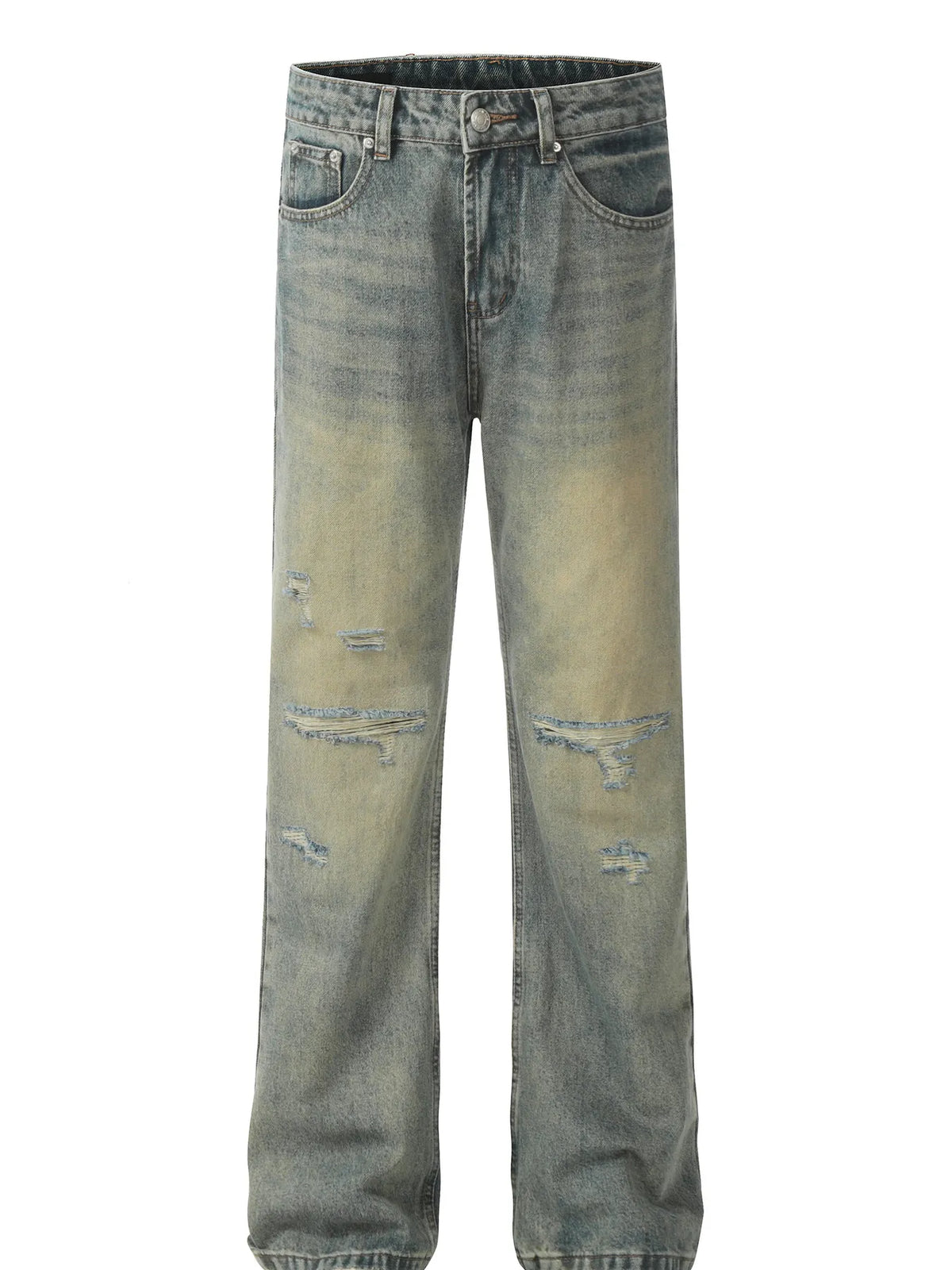 Men's Distressed High-Waist Straight Leg Jeans Jeans Luxurious Weddings