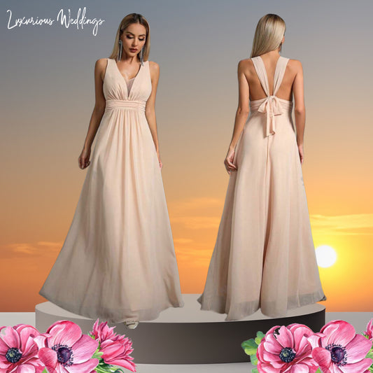 Ruched waist Maxi Dress Bridesmaid Dresses Luxurious Weddings