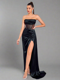 Green Strapless Evening Dress Dresses Luxurious Weddings